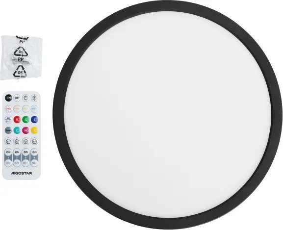 Brilagi - LED RGBW dimmelhető mennyezeti lámpa VIBE LED/24W/230V 3000-6500K fekete +távirányító