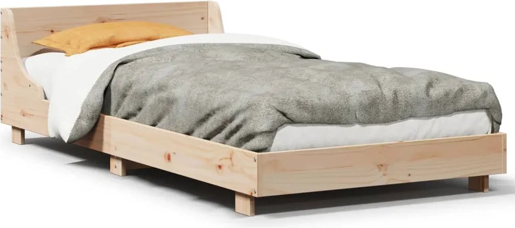 vidaXL tömör fenyőfa ágykeret matrac nélkül 90 x 190 cm