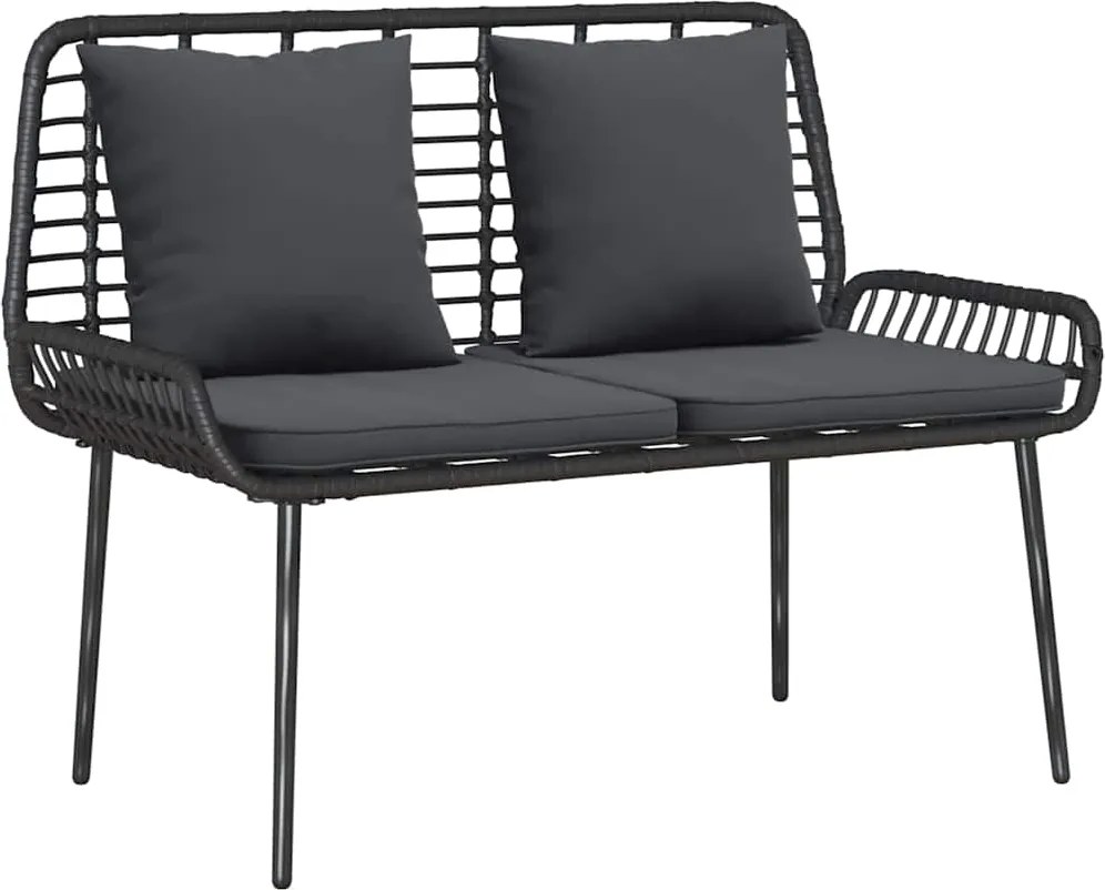 vidaXL Kerti pad Fekete és Antracit polirattan