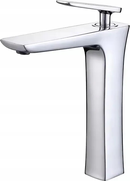 Fürdőszobai csaptelep króm négyzet magas csaptelep 24x16cm sárgaréz