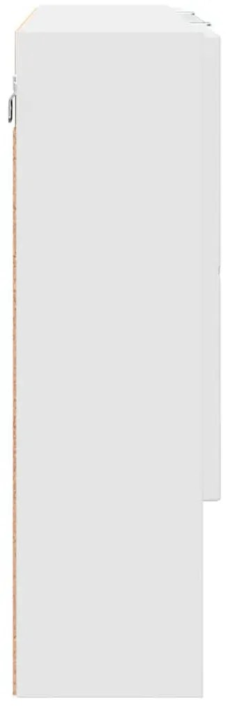Fürdőszobai tükörszekrény ajtóval Fehér 80 x 17 x 55 cm Faanyag