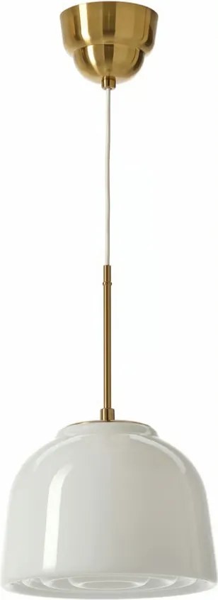 Ikea Mudderverk Függőlámpa, sárgaréz/opál fehér E27 üveg