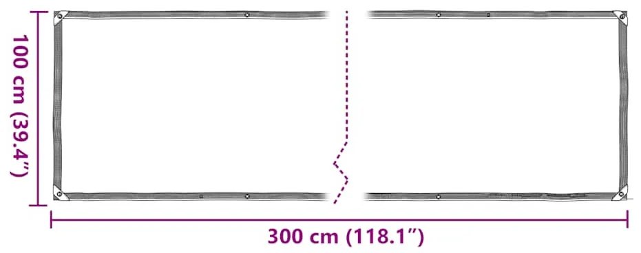 növénytakaró fülekkel 1x3 m polietilén 1x3 m
