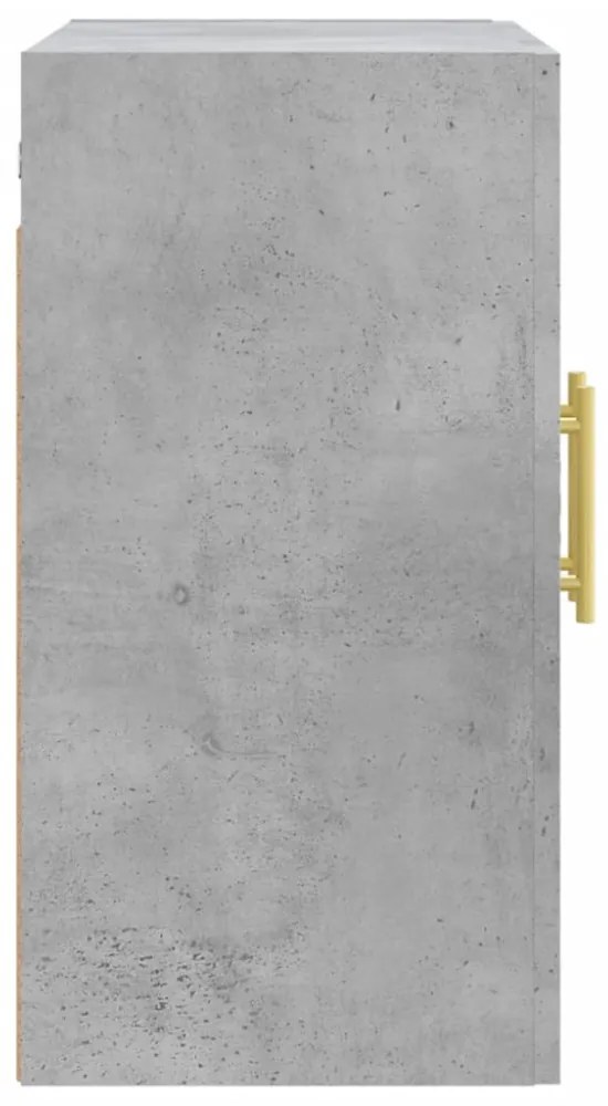 betonszürke szerelt fa faliszekrény 60 x 31 x 60 cm