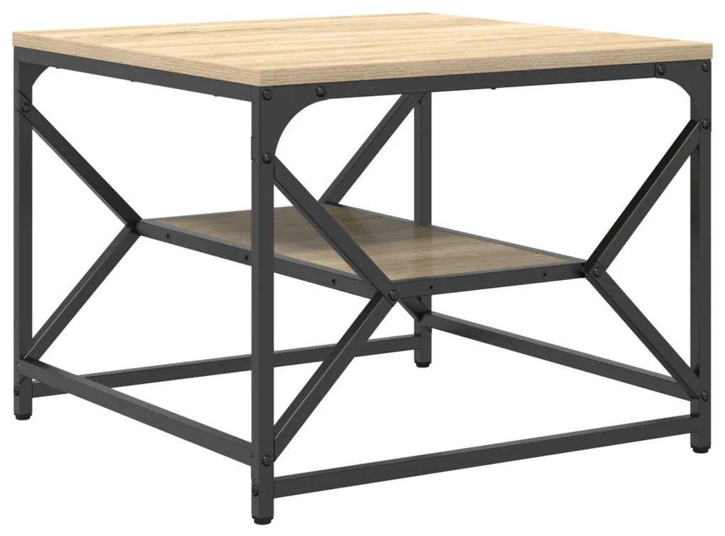 dohányzóasztal polccal Sonoma tölgyben – 51x50x40 cm – Szerelt fából