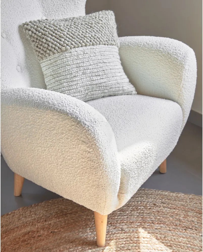 Fehér buklé fotel Patio – Kave Home