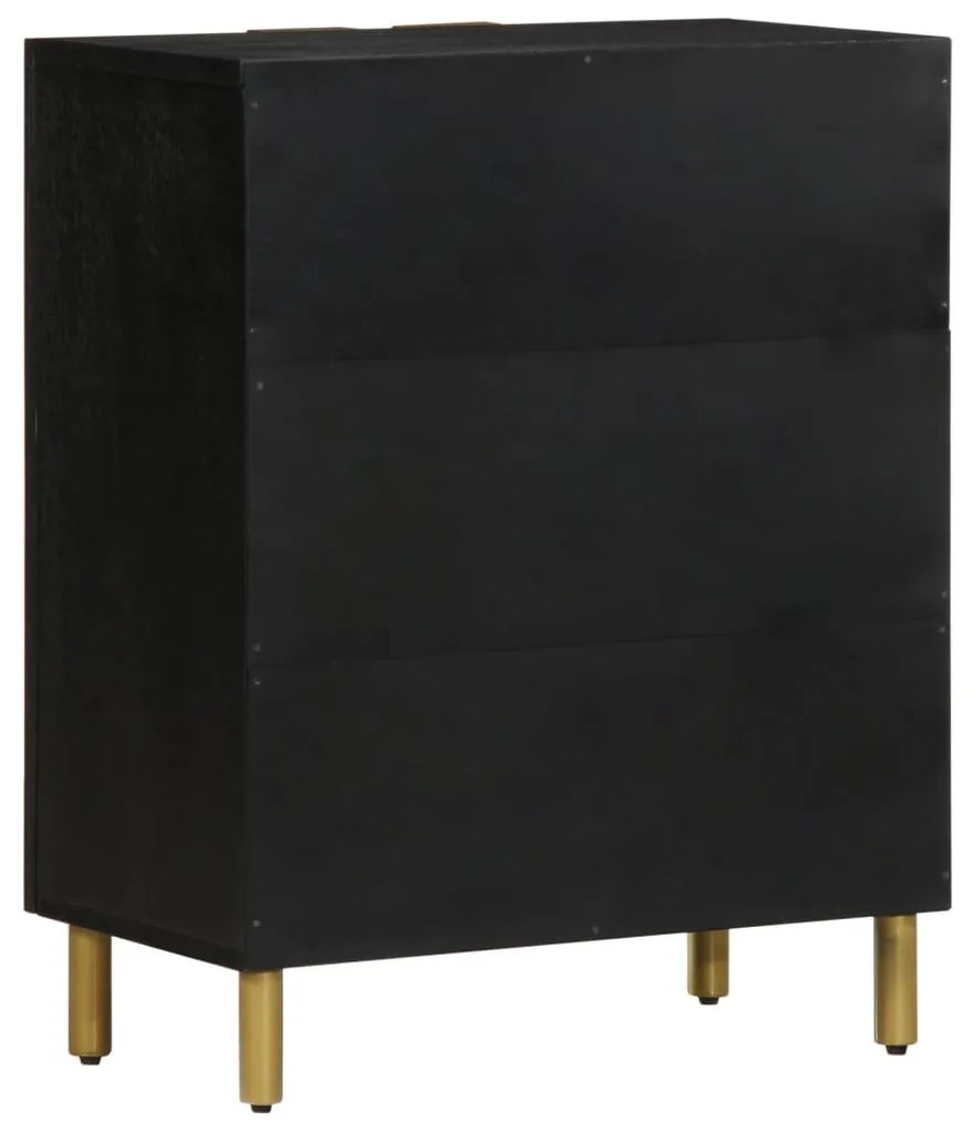 fekete szerelt fa komód 60 x 33 x 75 cm