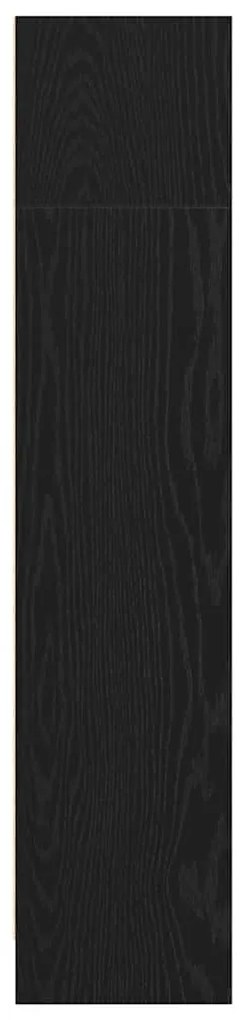 fekete tölgy szerelt fa könyvespolc 60x24x109 cm
