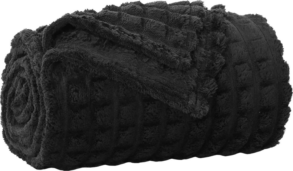 vidaXL Dobós takaró Fekete 200 x 150 cm Gyapjú
