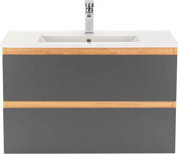 Vario Forte 80 alsó szekrény mosdóval tölgy-antracit