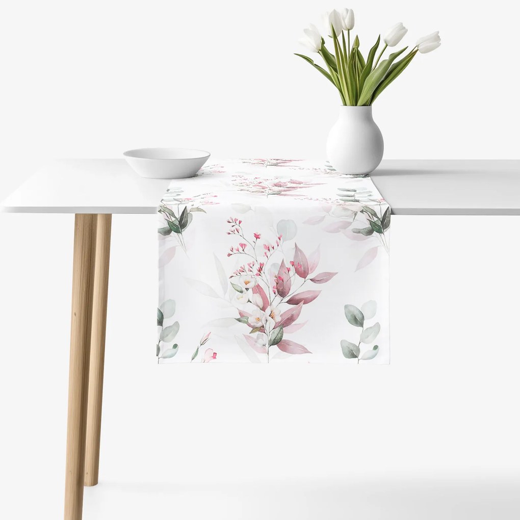 Goldea pamut asztali futó deluxe - zsenge rózsák 20x120 cm