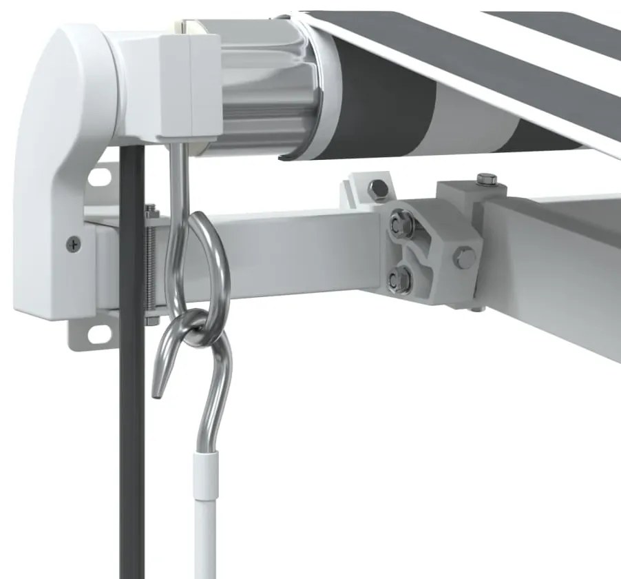 antracitszürke-fehér LED-es automata napellenző 450 x 300 cm