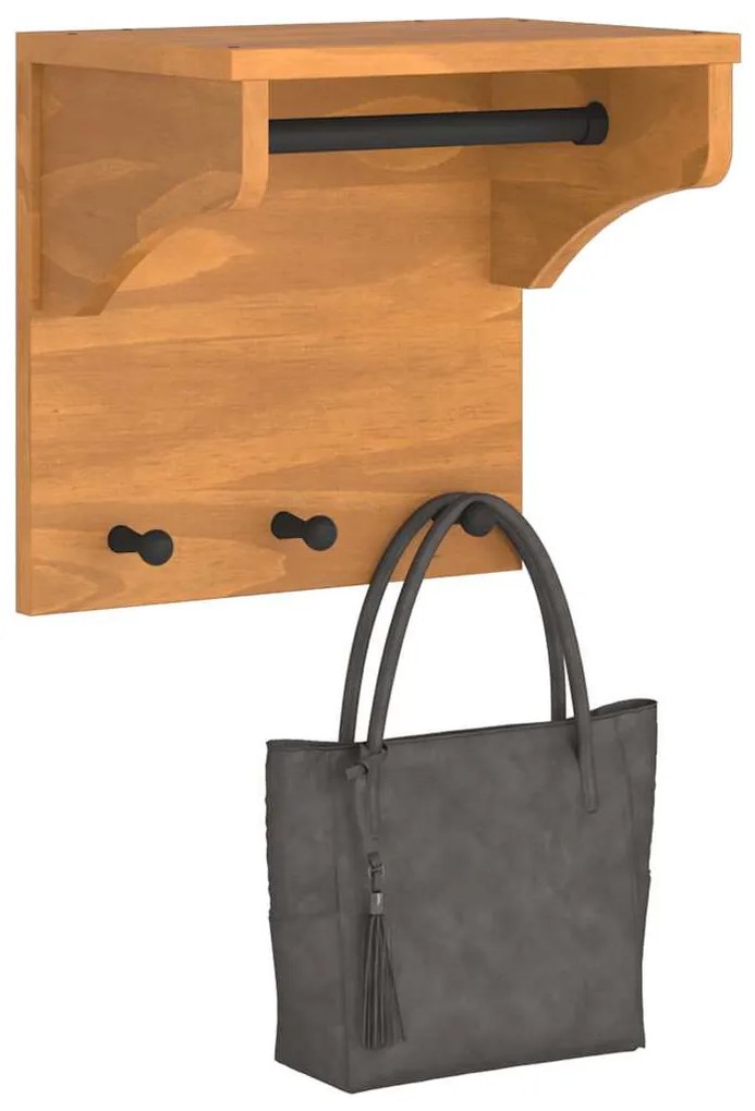 SANDNES tömör fenyőfa falra szerelt kabátállvány 43x30x42 cm