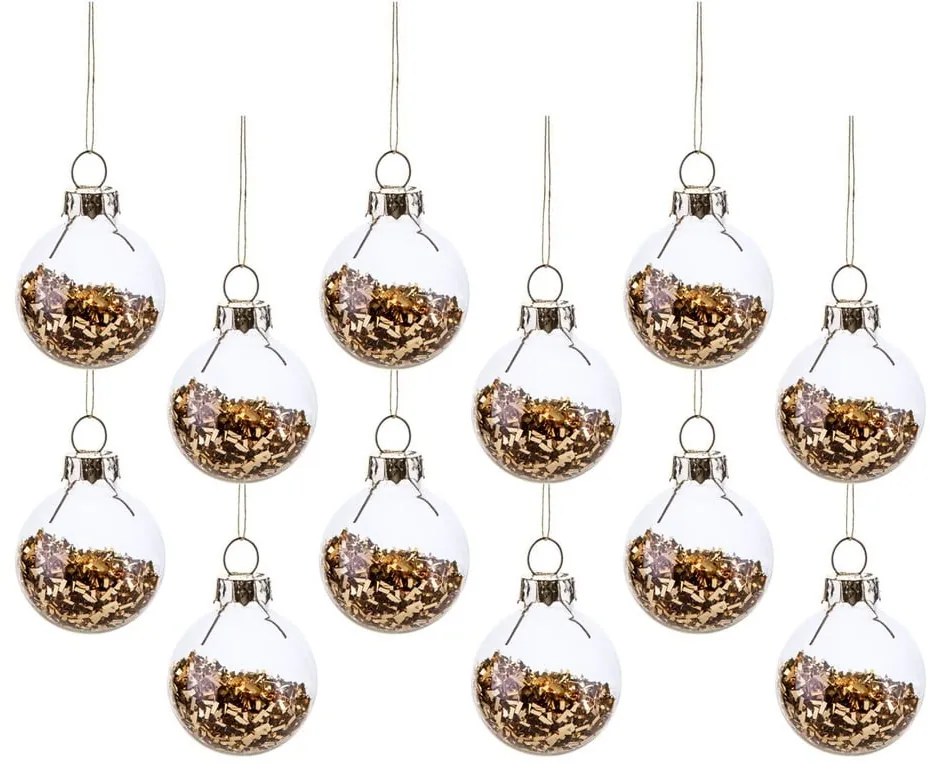 Üveg karácsonyfadísz készlet 12 db-os ø 3 cm Gold Mini – Sass & Belle