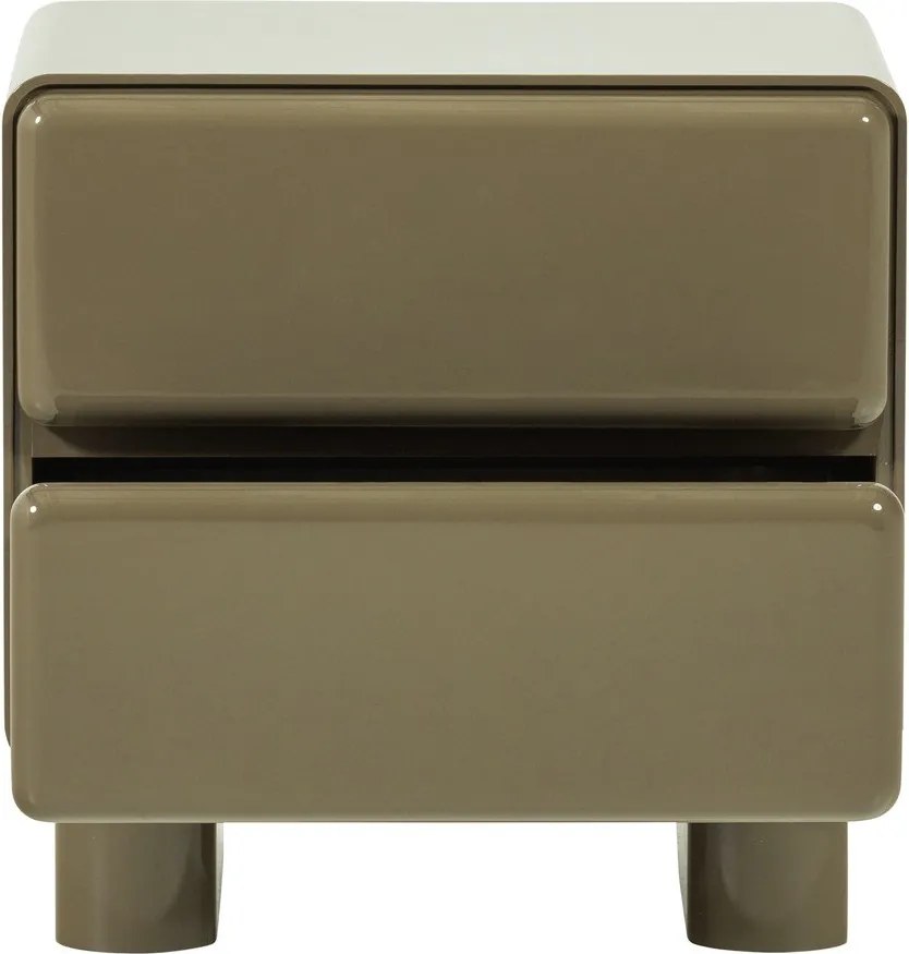 Zöld fényes éjjeliszekrény Lustra – WOOOD