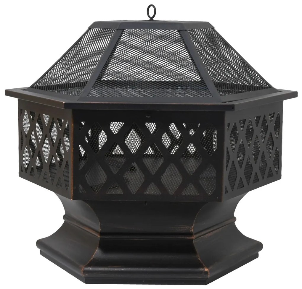 Cattara 13008 Hexagon fedeles tűzrakóhely, 60,5 x70 x 62,5 cm
