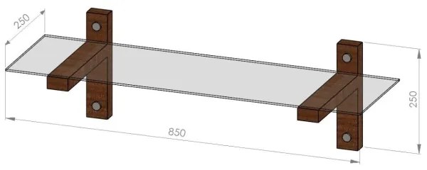 Fali polc 85x25 cm fenyő/fekete