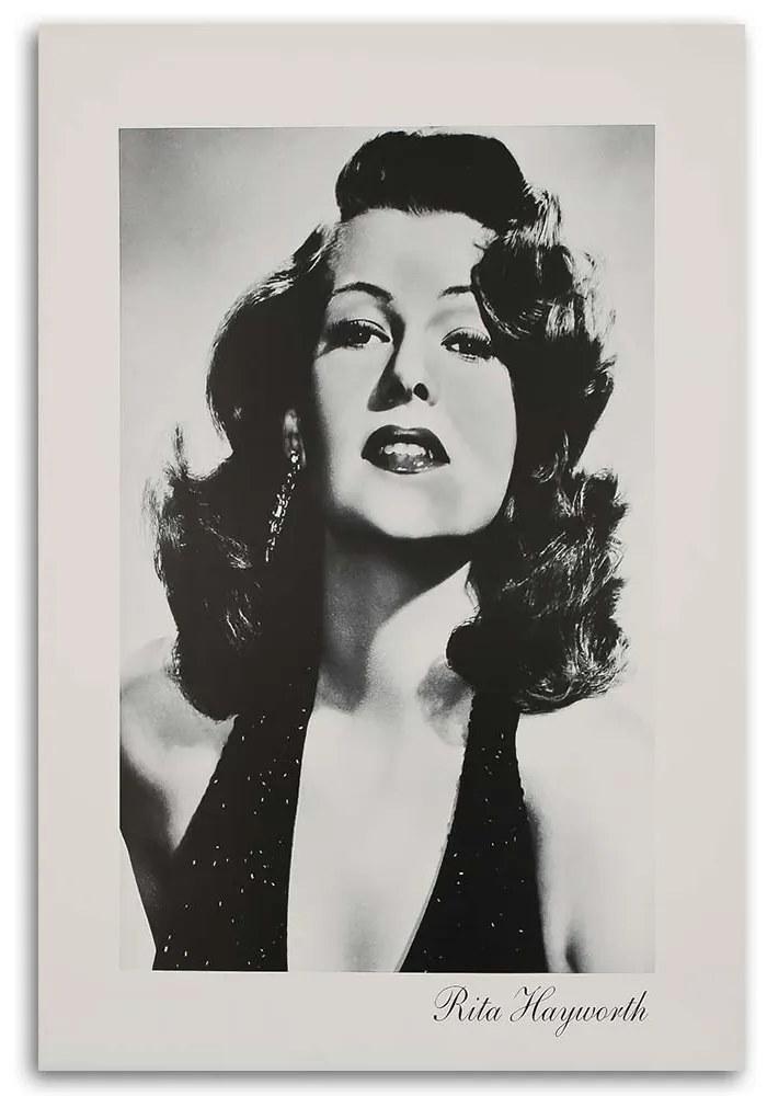 Gario Vászonkép Rita Hayworth - fekete-fehér portré Méret: 40 x 60 cm