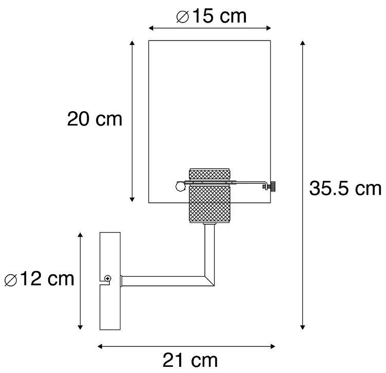 Design fali lámpa fekete füstüveggel - Dome