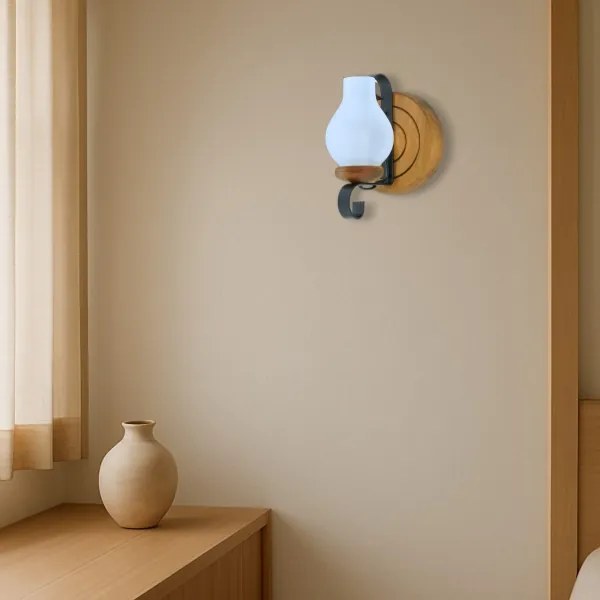 Fali lámpa ROATA 1xE14/40W/230V bükkfa