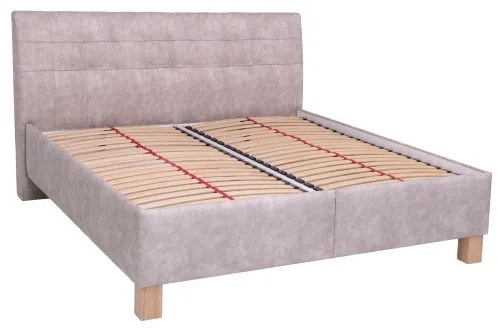 Kárpitozott ágy ágyneműtartóval, matrac nélkül VIOLET 180x200 cm bézs