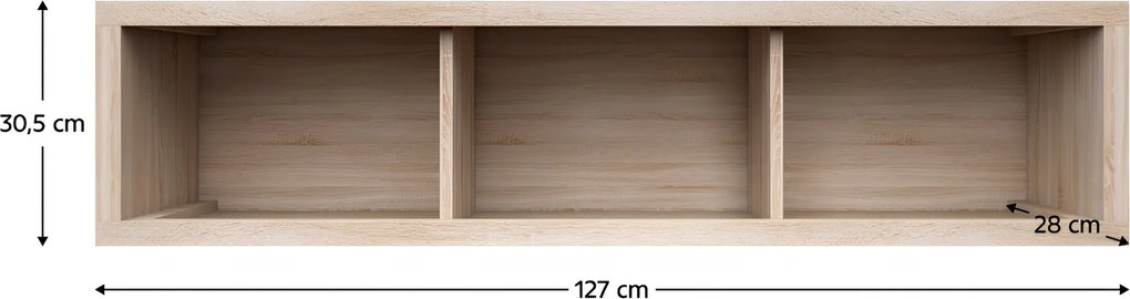 Könyvespolc, DTD laminált, tölgy sonoma, NORTY TYP 17