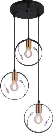 Globo 15346-3 Függeszték fém fekete. Ø:392, H:1500, exkl. 3xE27 60W 230V
