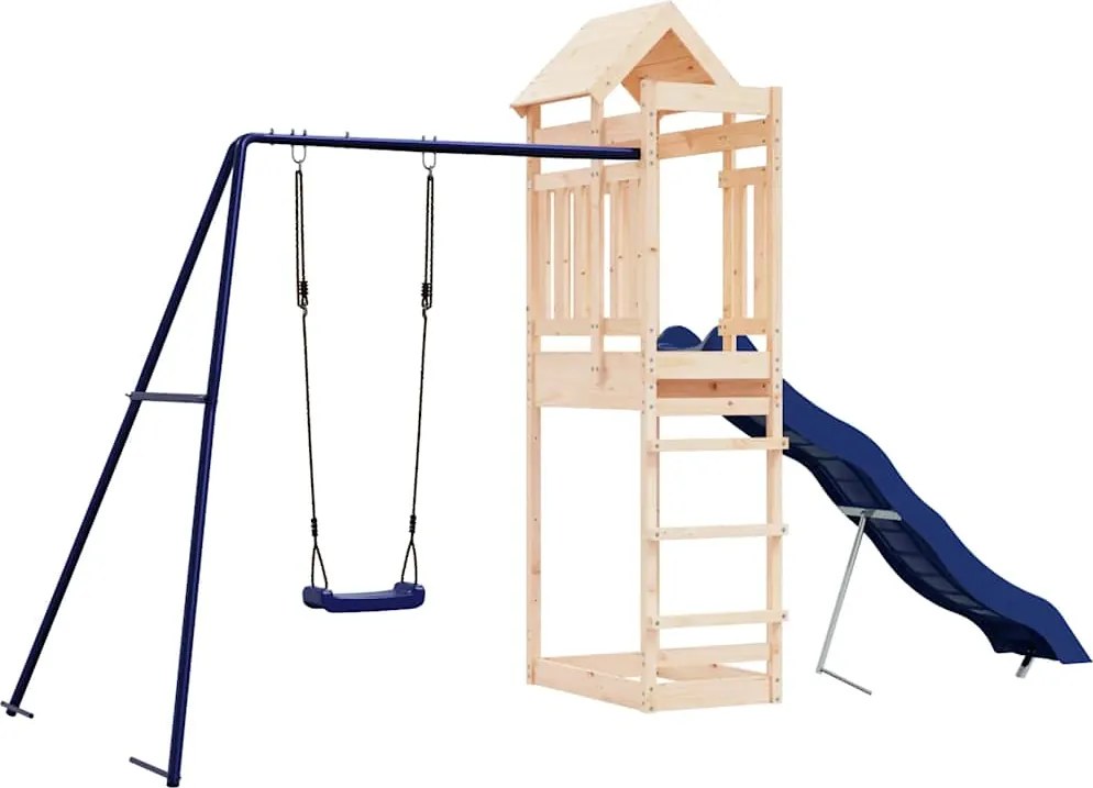 vidaXL tömör fenyőfa kültéri játszószett