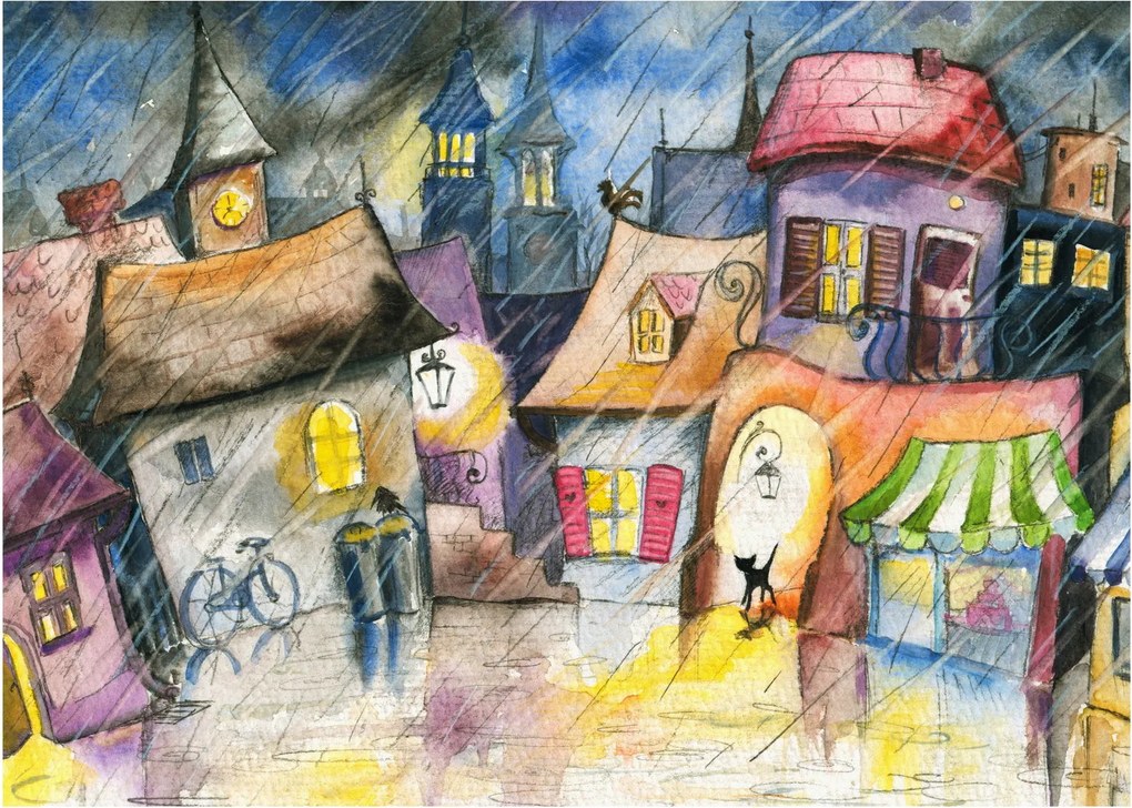 Kép - esős este (70x50 cm)