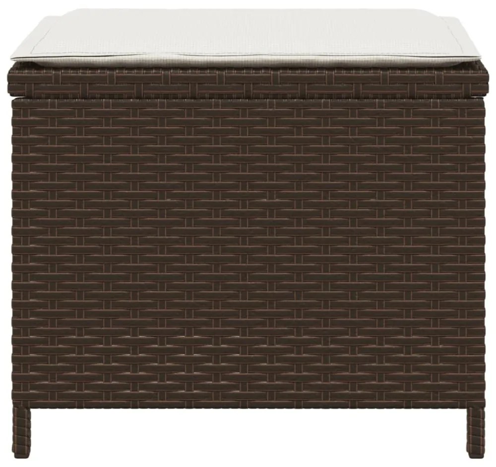vidaXL 4 db barna polyrattan kerti szék párnával 41 x 41 x 36 cm
