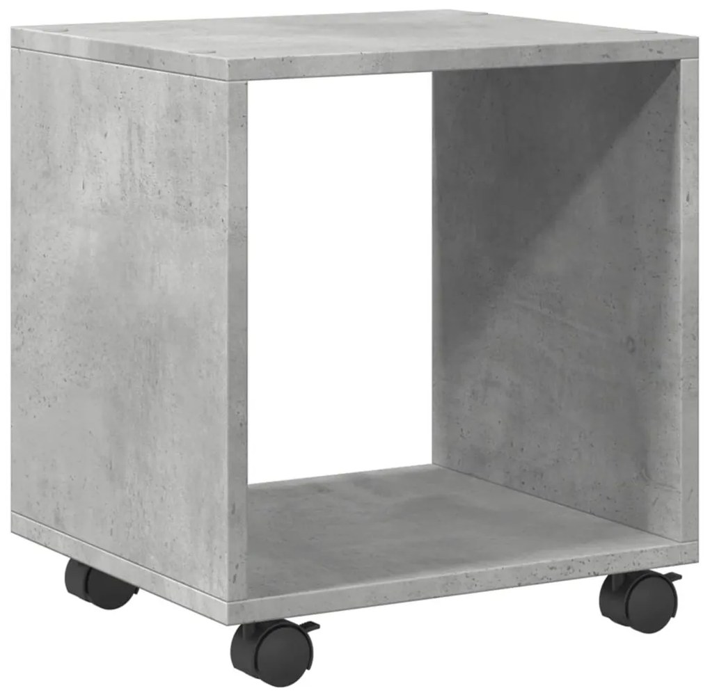 betonszürke szerelt fa görgős szekrény 37 x 33 x 42,5 cm