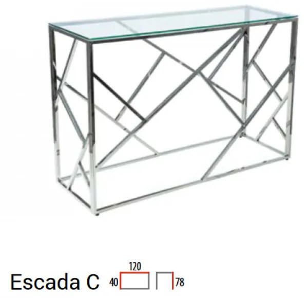 Escada C Konzolasztal 120 cm Üveg Króm