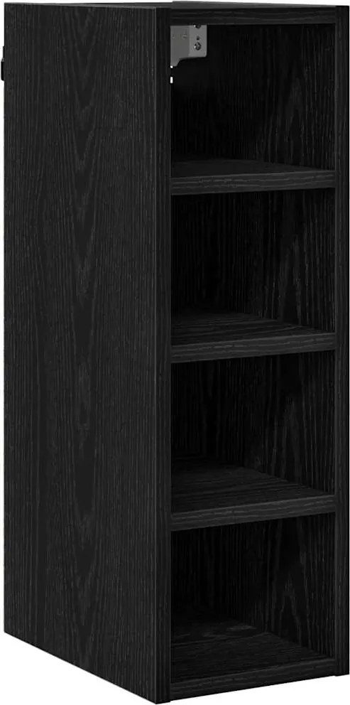 vidaXL Függő szekrény polcokkal Musta tammi 20 x 29,5 x 60 cm Faanyag