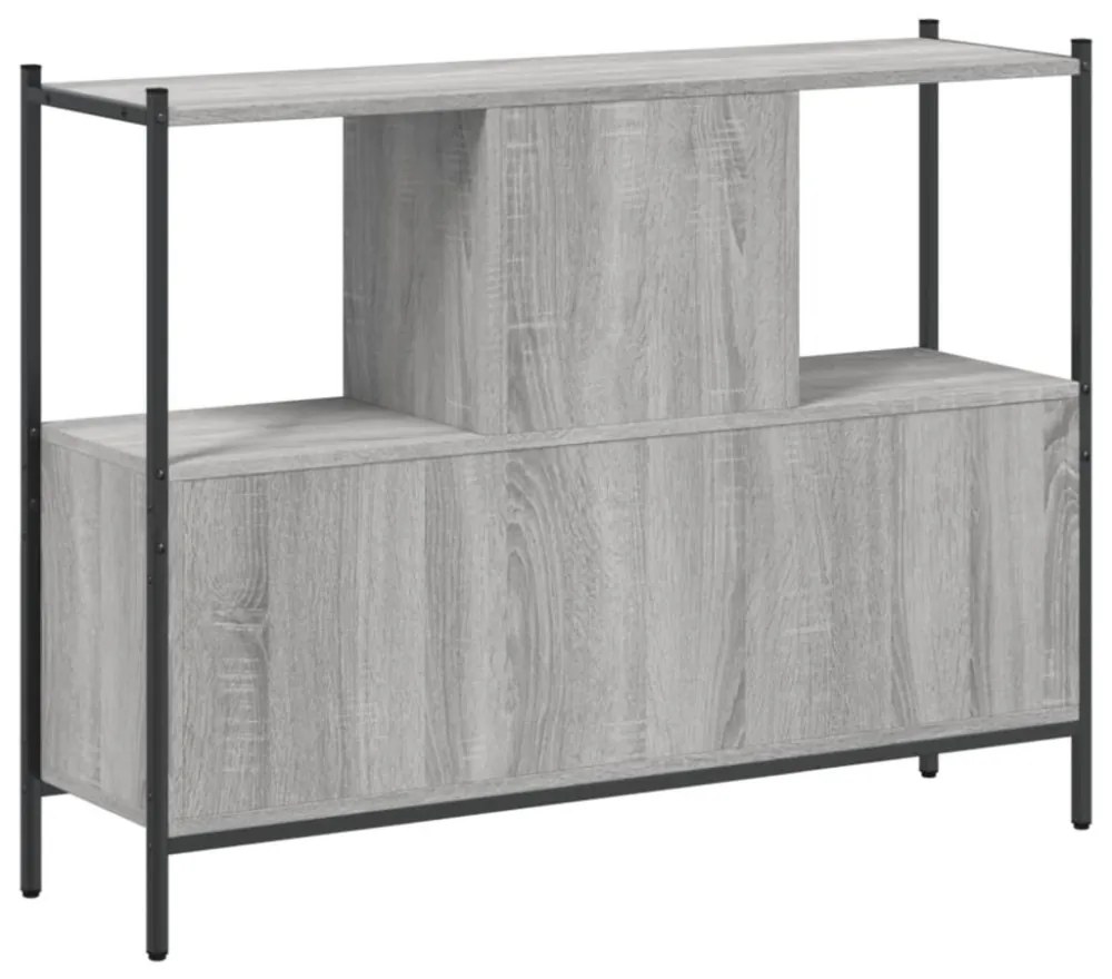szürke sonoma színű szerelt fa könyvespolc 102x28x77,5 cm