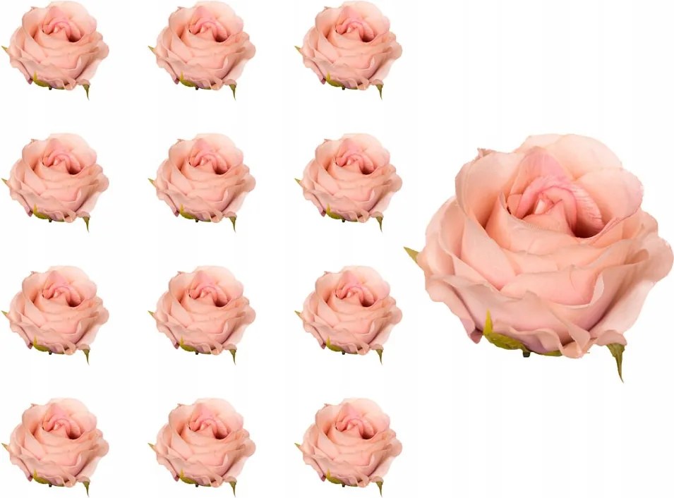 Vivaldi rózsa fej krémes hanga 12 db-os művirág szett