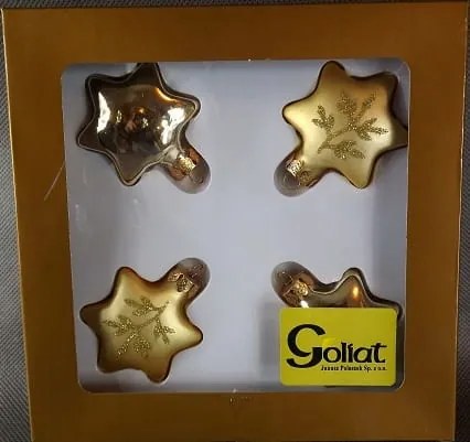 4 db-os csillag arany karácsonyfadísz szett