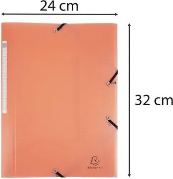 Gumis mappa, PP, A4, EXACOMPTA Chromaline Pastel, korall (EX55177E)