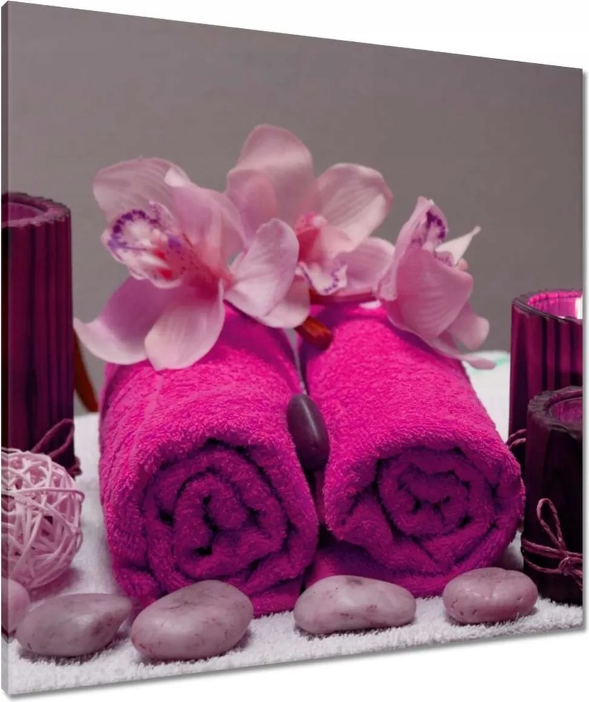 Vászonkép 80x80 Lila törölköző Virág