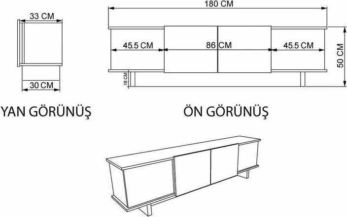Diana Beige and Walnut TV-asztal