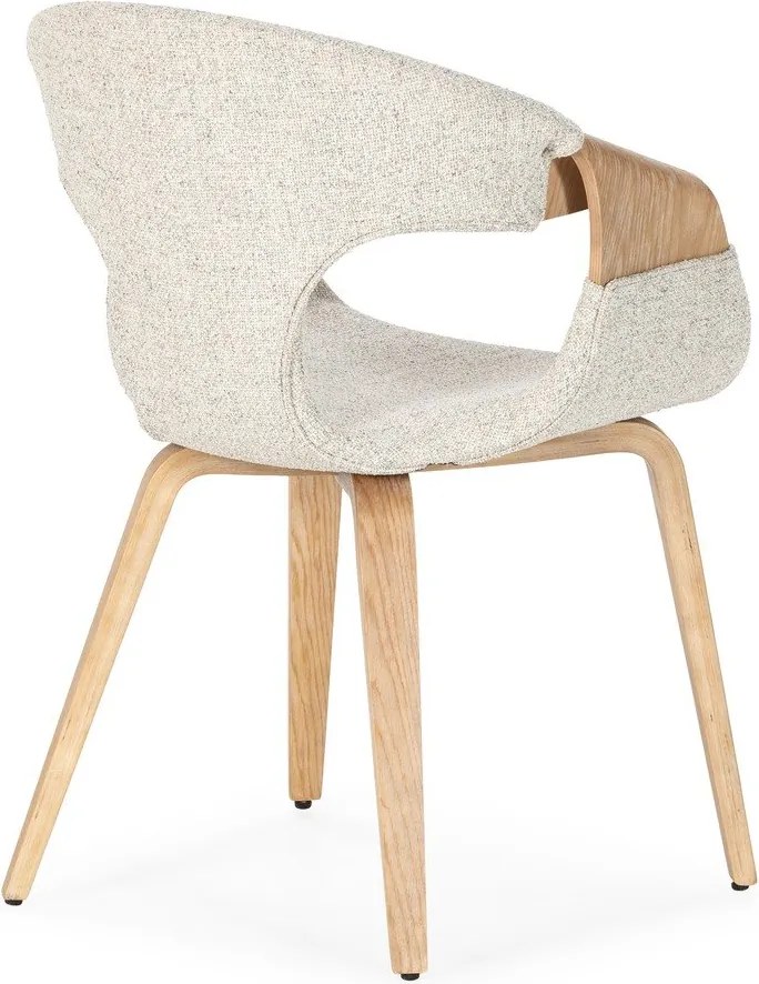 Bézs kárpitozott karfás étkezőfotel szett 2 db-os Elif – MOME