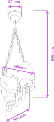 Brilagi - Csillár láncon QUEEN 2xE14/40W/230V bükkfa/dió