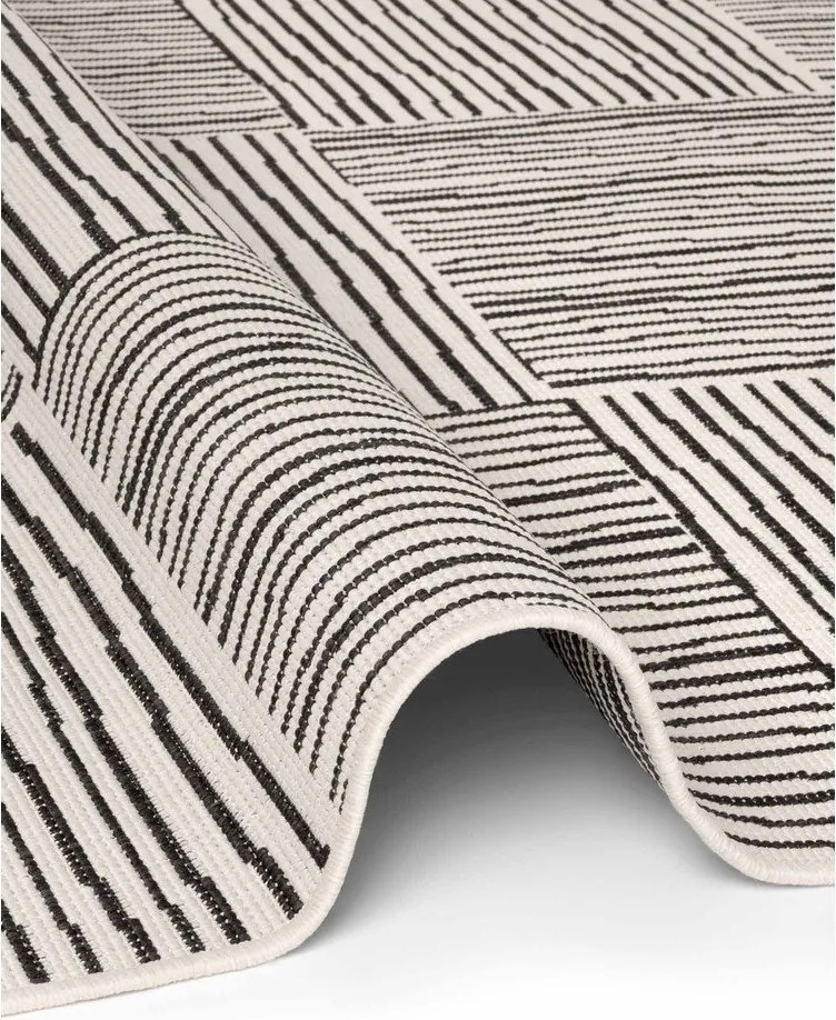 Fekete-krémszínű kültéri-beltéri szőnyeg 120x170 cm Haringey Nightingale – Ted Baker