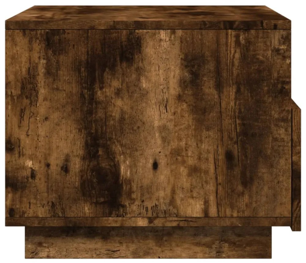 füstös tölgy színű dohányzóasztal LED-lámpákkal 50x49x40 cm