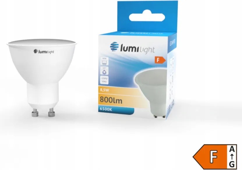 Led világítás GU10 8,5W Hideg fehér Kiválóan alkalmas konyhába és fürdőszobába