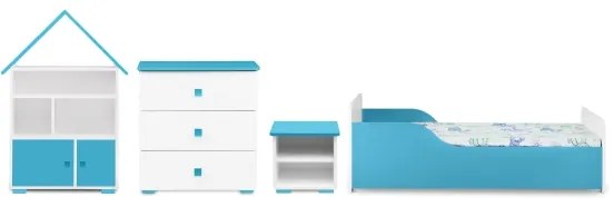 Szekrény PABIS 87x83 cm fehér/kék