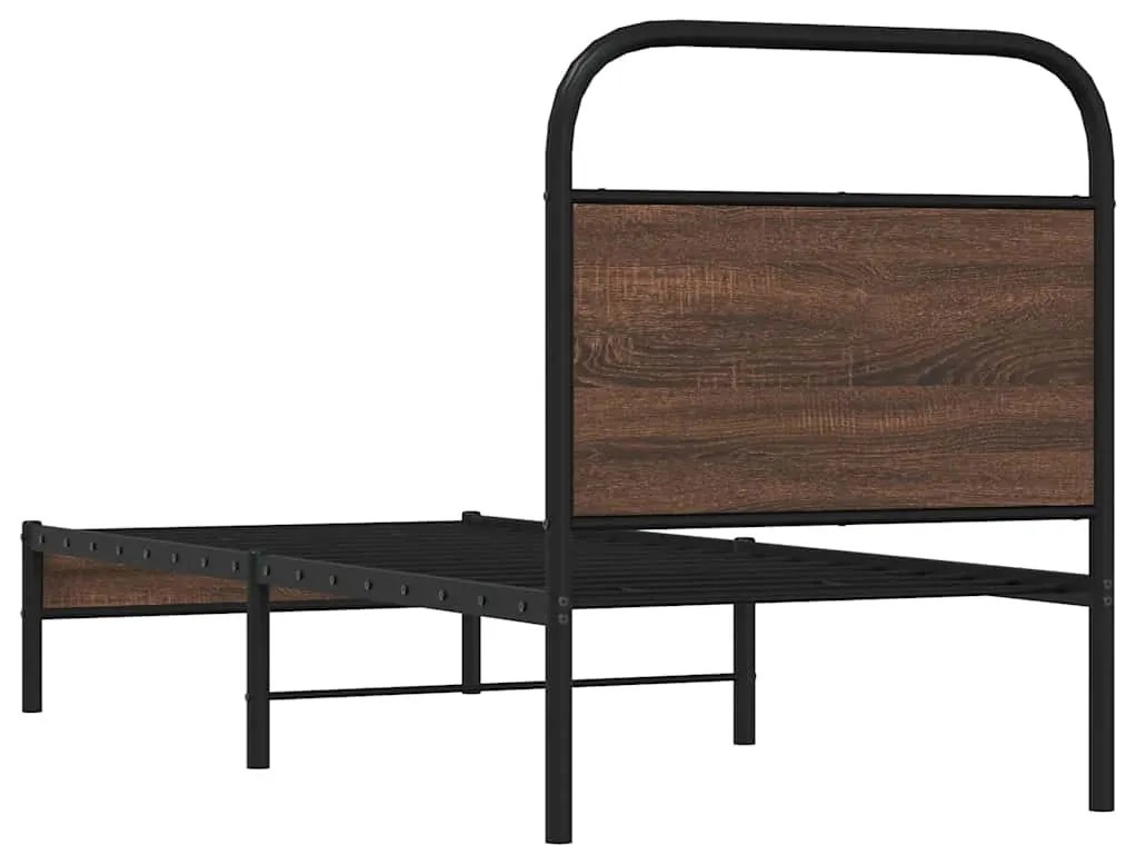ágykeret matrac nélkül 75x190 cm barna tölgyfa műfa