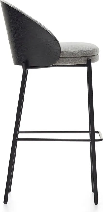 Fekete-szürke bárszék (ülésmagasság 77 cm) Eamy – Kave Home
