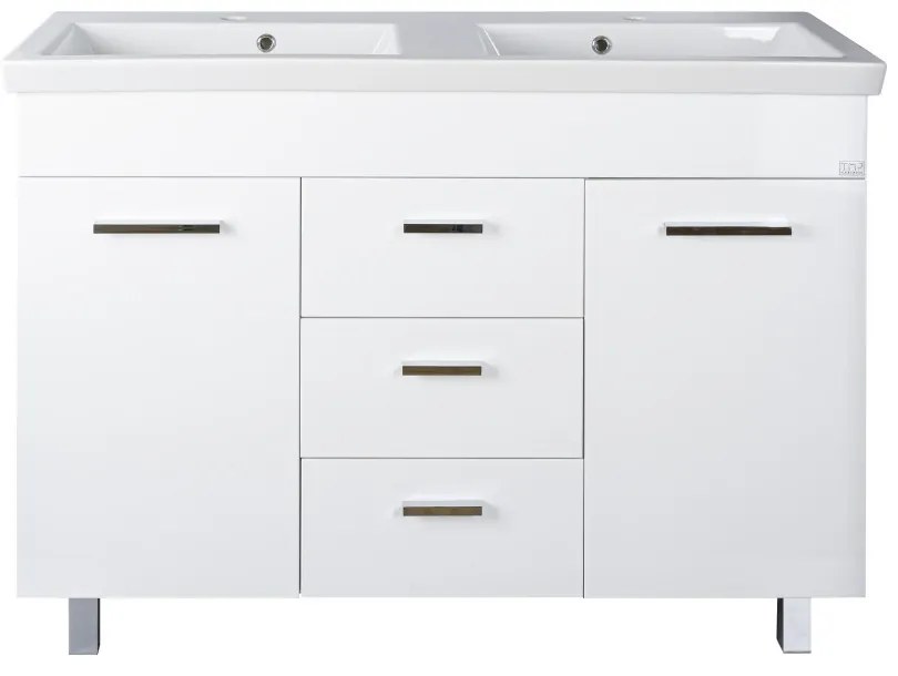 TMP FLAT 120 álló fürdőszobabútor - Sanovit ISIK 4120 DUPLA porcelán mosdóval - 120 x 44 cm