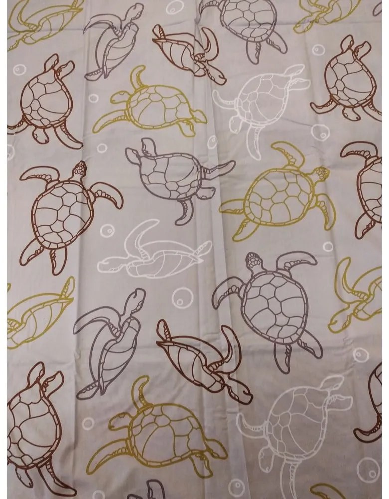 Fehér-barna egyszemélyes pamut gyerek ágyneműhuzat 140x200 cm Tortoise – Jerry Fabrics