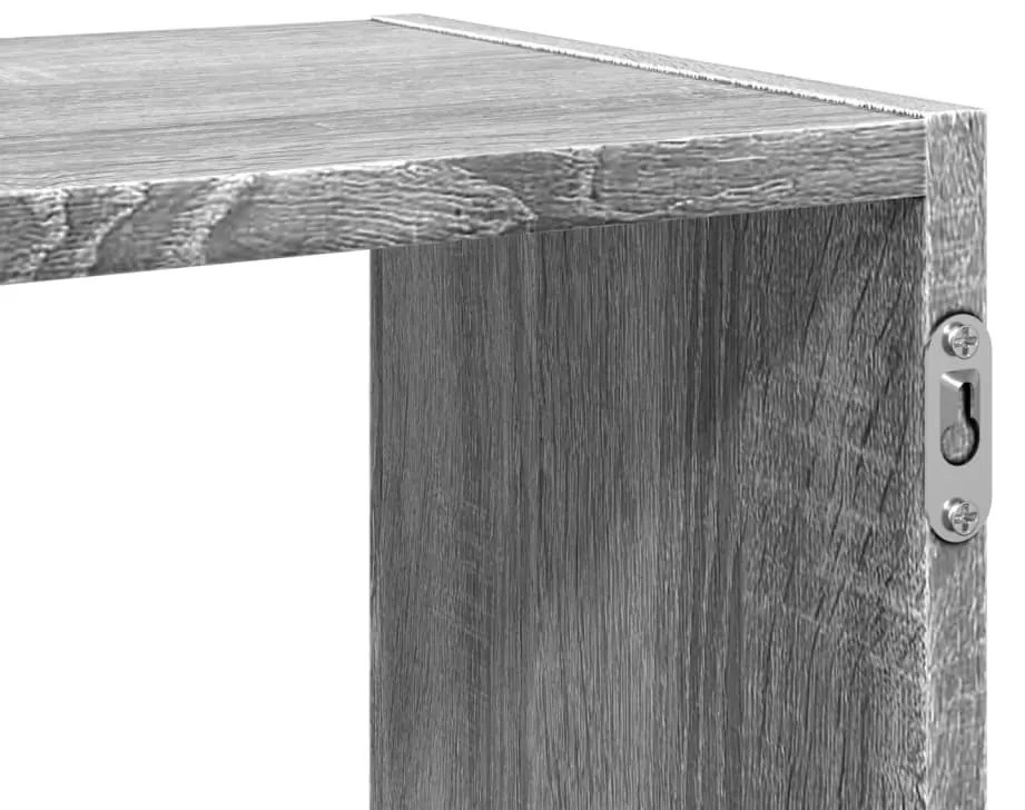 szürke sonoma színű szerelt fa fali polc 100 x 25 x 50 cm